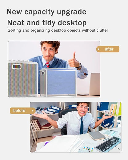 Oterri Hanging File Organizer, Metal File Organizer, Portable Desktop File Organizer for Letter Size Folder, Mesh Hanging File Crate for Office,Folders Not Included(Pure White,1 Pack)