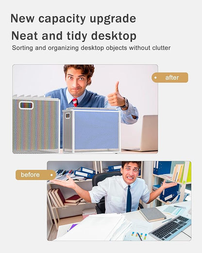 Oterri Hanging File Organizer, Metal File Organizer, Portable Desktop File Organizer for Letter Size Folder, Mesh Hanging File Crate for Office,Folders Not Included(Pure White,2 Pack)