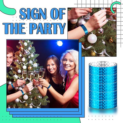 Epakh 600 Pcs Paper Wristbands Neon Wrist Bands Waterproof Handbands for Events Lightweight Concert Wristbands Neon Colored Adhesive Wrist Band for Party