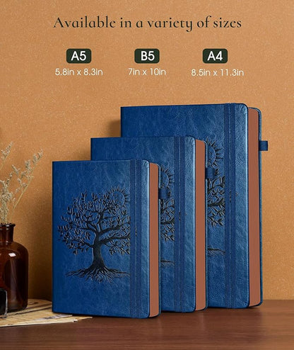 Vintage Leather Journal with 300 Numbered Pages,B5 Lined Journal for Men Women,Daily Journals for Writing,College Ruled Notebook for Work,School,Note taking,Travel Diary,Large (7" x 10")