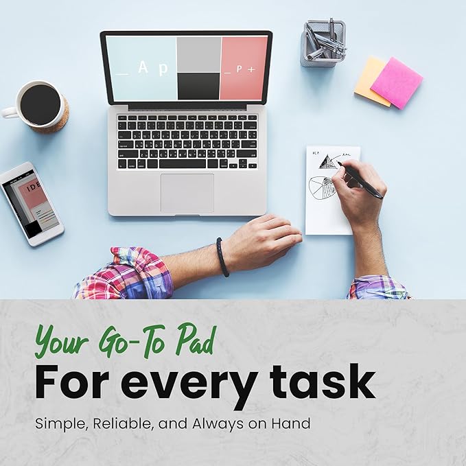 10 Pack Note Pads 3x5 | 100 Sheets Per Memo Pad | Server Note Pads | Scratch Pads for Writing | White Blank Notepads in Bulk | Small Notepad | Paper Pads for To Do Grocery List