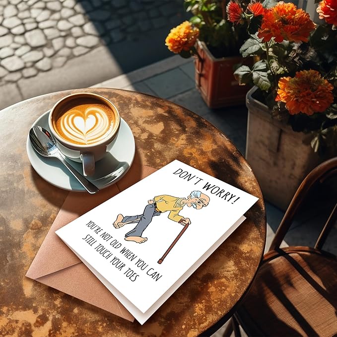 Funny Birthday Card for Him, Husband, Dad, Grandfather; Greeting Card for Men, Old Age; 50th, 60th, 70th Birthday