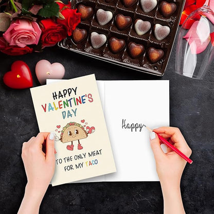 Funny Valentines Day Card Gifts for Him Boyfriend, Naughty Valentine's Day Gifts for Men, Unique Valentines Day Cards for Husband, Taco Vday Cards
