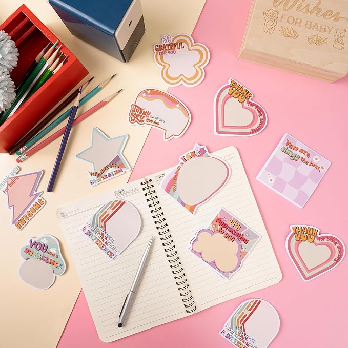 30 Pack Empowering Sticky Notes - Motivational Educator Self Sticky Notepads Inspirational Memo Pads for Appreciation Gifts Office School Supplies Birthday Party Favors, Total 600 Sheets