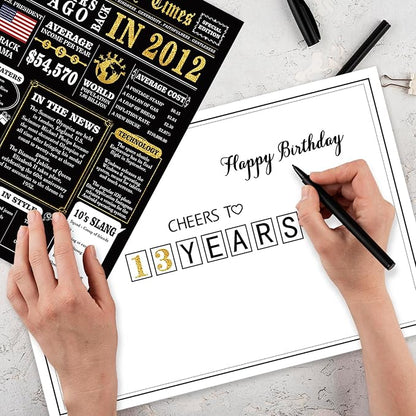 Jumbo 13th Birthday Card, Happy 13th Birthday Decorations for Boys Girls, Funny 13 Year Old Birthday Gifts for Son Daughter, Best 13 Year Old Bday Gifts Ideas for Grandson Granddaughter