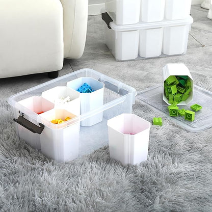 Citylife 17 QT Plastic Storage Bins Clear Storage Box with Lids Multipurpose Stackable Storage Containers for Organizing Tool, Craft, Crayon, 2 Packs