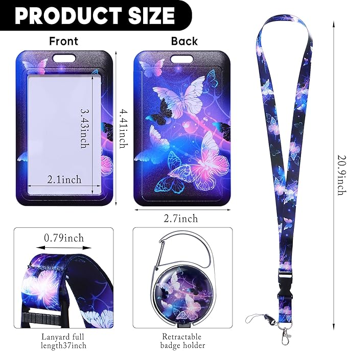 Cute ID Badge Holder with Lanyard Retractable Badge Reel Clip Funny Lanyards for ID Badges Name Tags Keychain for Office Teacher Doctor Student Women Men Nurse Accessories for Work