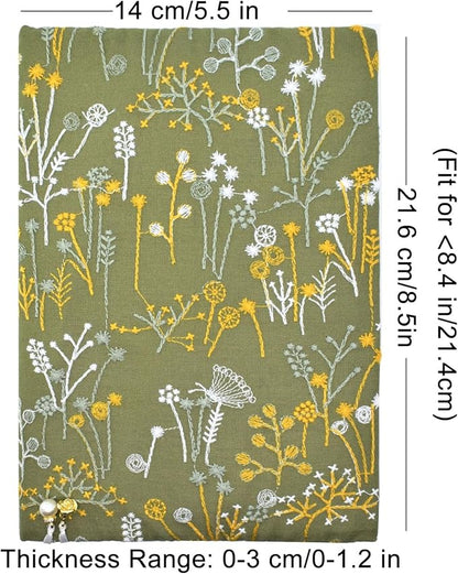 BLBMH Book Covers for Paperbacks Fit for 5.5x8.4 inch Adjustable Book Sleeve Cover for A5 Books Soft Cloth Protector for Notebook Journal - Spring