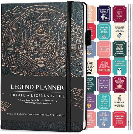 Legend Planner – Weekly & Monthly Life Planner to Hit Your Goals & Live Happier. Organizer Notebook & Productivity Journal. A5 (Mystic Gray)