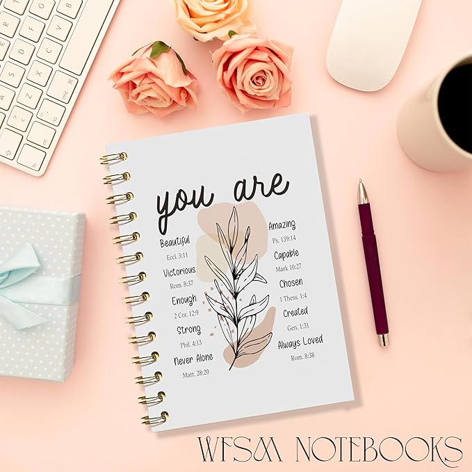 Inspirational Christian Notebook - Christian Gifts Journal, Daily Prayer Journal, Spiral Bible Notebook, Christian Gifts Journal, Spiritual Journal for Women, 5.5x8.3 Inches
