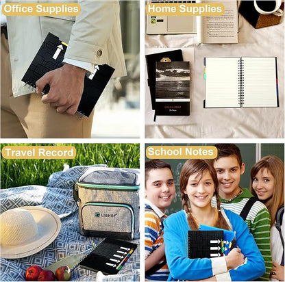 CAGIE 2 Pack Spiral Notebook for Work 5 Subject Notebook with Dividers Tabs A5 Spiral Bound Journal College Ruled 240 Pages for School Office Business Supplies Notebook Taking,5x7 (Black&Blue)