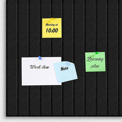 Large Cork Board for Office Black Felt Board Alternative-12 Pack Felt Wall Tiles for Office Wall Decor,Felt Bulletin Board Tiles,Push pin Board Wall Organizer for Office