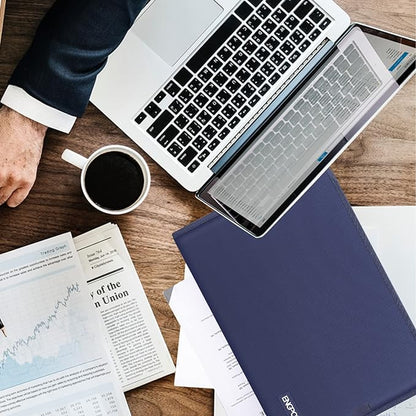 ENGPOW 13 Pocket Expanding File Folder,Fireproof Accordion File Folder Document Organizer with Zipper Closure,Portable Filing Organizer Safe with Colorful Tabs for A4/Letter Size Paper,Files(Blue)