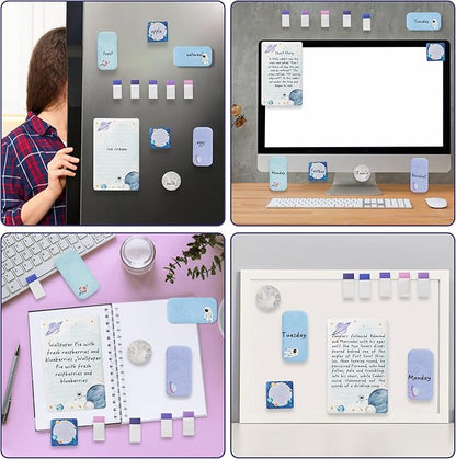 The Sky is The Limit Sticky Notes Set, 550 Sheets, Outer Space Galaxy Planet Pattern Self-Stick Notes Pads Divider Tabs Bundle Writing Memo Pads Back to School Office Supplies Small Gift