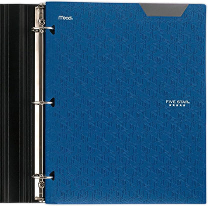 Five Star 2-Pocket Folder, Plastic Folder with Stay-Put Tabs, Fits 3 Ring Binder, Holds 8-1/2" x 11" Paper, Blue (333420C-ECM)