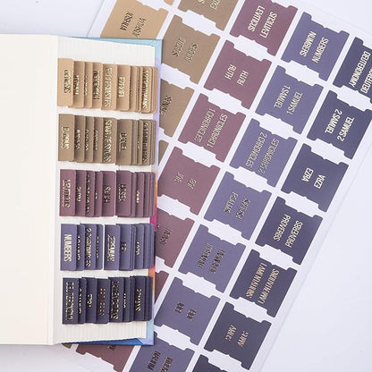 DiverseBee Laminated Bible Tabs (Gold Embossed Lettering), Bible Study Journaling Supplies, Bible Book Tabs, 73 Bible Tabs for Women and Men, Includes 4 Blank Tabs (Olive)