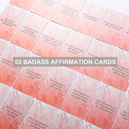 Funny Affirmation Cards for Women - Daily Positive Affirmations for Friend,Sister, Daughter, Wife, Boss & Coworker - Inspirational Self Care Gifts for Badass Woman Birthday Gift