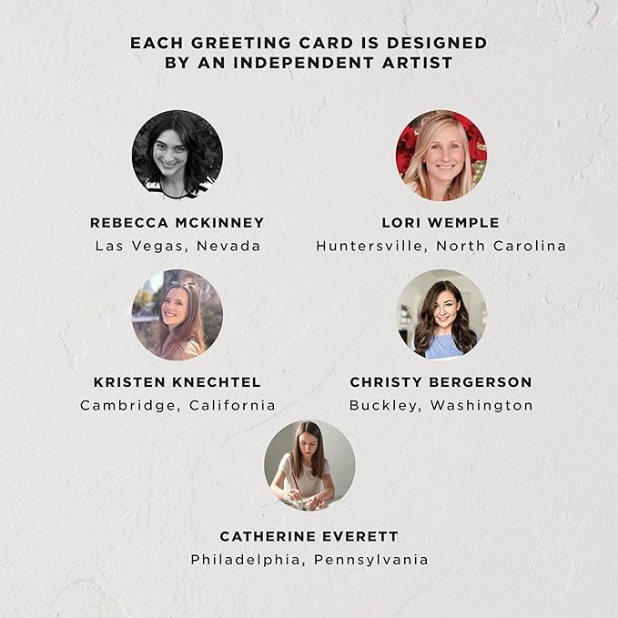 Minted Birthday Greeting Cards Pack, Birthday Cards Variety Pack, Stylish & Curated Foldable Happy Birthday Cards with Envelopes, Blank & Messages Inside, Designed by Independent Artists, Set of 5