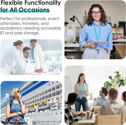 10 Pack Lanyards for ID Badges, Cruise Ship Cards, Keys, Keychain, Long-lasting Neck lanyard Strap with Clasp, Cruise Badge Key Lanyards for Men, Women, Teachers, Kids (Light Blue)