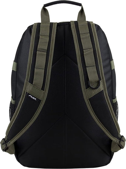 FUEL Hiking Backpack for Women Men Terra Sport, Travel, College, Gym, Work with Laptop Sleeve, Bungee, 18 Inches, Black