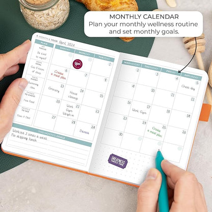 Clever Fox Food Journal Pocket - Daily Food Diary, Meal Planner to Track Calories & Nutrients, Weight Loss Tracker Notebook, 4x5.5” (Orange)