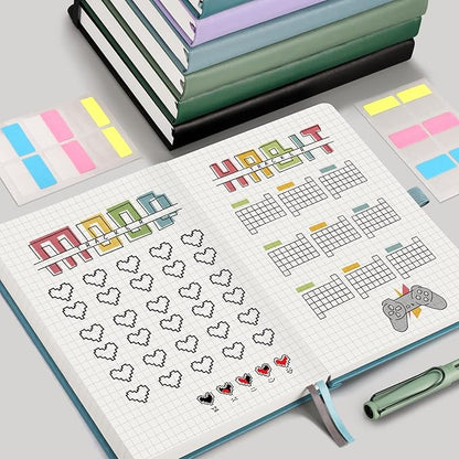 EMSHOI Graph Paper Notebook - 320 Pages, A5 Hardcover Leather, 100gsm Thick Paper, Square Grid Notebook for Women Men Work School Math Writing, Graphing, Engineering, 5.75 x 8.38, Light Blue