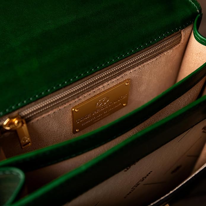 Time Resistance Small Leather Briefcase for Men - Crossbody Bag - Italian Leather Messenger Bag - Gift Box Included