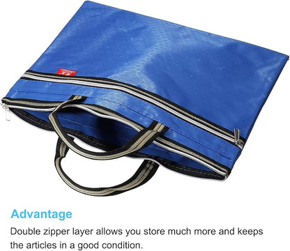 PATIKIL Waterproof Zipper File Bag, Documents Books Tools Storage Zip Pouch for Office Travel, Blue