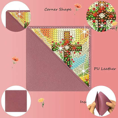 Diamond Art Painting Bookmarks,8Pcs DIY Cute Diamond Art Kits for Adults, Corner Bookmarks Small Crafts Kit Gifts for Women Book Lovers (Cross)