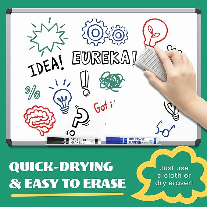 Chalkola Dry Erase Markers Bulk Pack of 60 Colors (15x Black, Red, Green Blue), White Board Markers Dry Erase Pens - Low odor Whiteboard Pens for Kids, Home, Office & Back to School Supplies