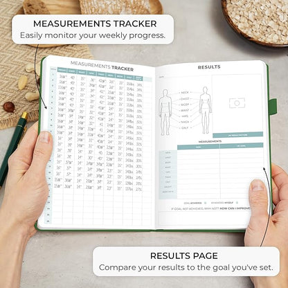 Clever Fox Food Journal - Daily Food Diary, Meal Planner to Track Calories & Nutrients, Weight Tracker Notebook, A5 (Forest Green)