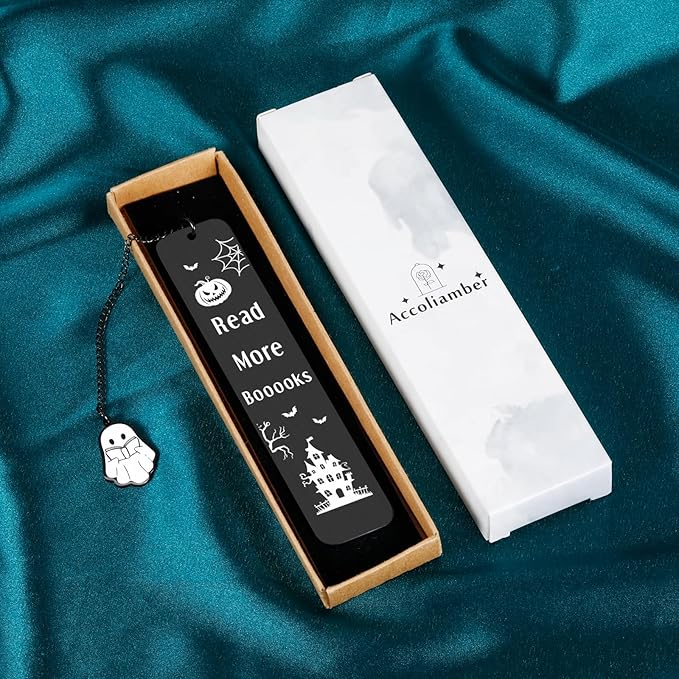 Halloween Gifts for Women Men Adults Halloween Boo Basket Stuffers for Women Kids Spooky Gifts for Women Halloween Bookmark Reading Gifts for Book Lovers Bookish Funny Horror Spooky Bookmark Christmas