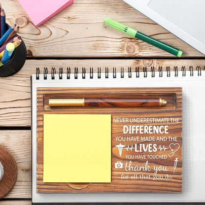 Therapist Doctor Medical Nurse Gift Sticky Note Holder, Thank You Appreciation Gifts for Nurse Therapy, Farewell Med School Graduation Gift Desk Self-Stick Note Pad Holders TZP44