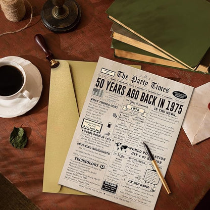 Ziwenhu Large 50 Years Old Birthday Gifts for Women Men,Happy 50th Birthday Card for Husband Wife,50 Anniversary Card Gifts for Mom Dad,50th Birthday Decorations