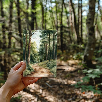 Blank Cards with Envelopes All Occasion,Whimsical Watercolor illustration Design Blank Greeting Cards 4x6,40Pack -Blank Greeting Cards,Note Cards with Matching Peel-and-Seal Rustic Envelopes