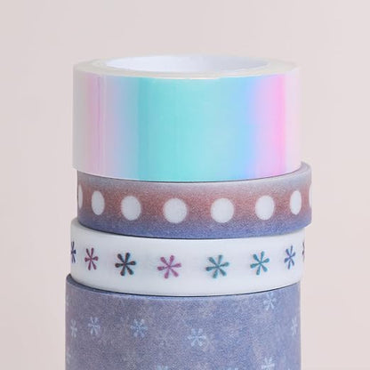 Erin Condren Essentials Iridescent Washi Tape 4-Pack | One Checklist Roll, to-Do List Roll, Two Decorative Rolls | Decorate Your Book and Elevate Your Look with This Stylish Washi Tape