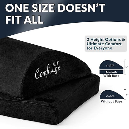 ComfiLife Foot Rest for Under Desk at Work – Adjustable Desk FootRest for Office Chair, Gaming Accessories – Ergonomic Teardrop Design for Back, Hip & Leg Pain Relief – 100% Memory Foam (Black)