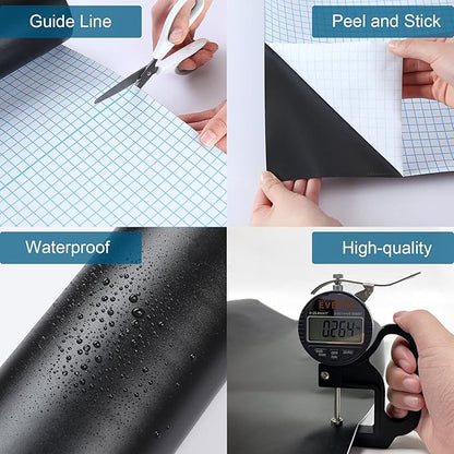 Chalkboard Wallpaper Stick and Peel(1.48ft.x6.5ft.) Chalk Board Wall Paper Chalk Paint Removable Renovate Blackboard Sticker with 5 Chalks for Home&Office Wall Board Sign(17.7 * 79Inches)