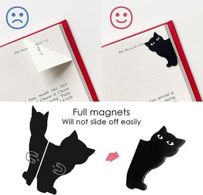 Magnetic Bookmarks - 12 Pieces Assorted Cute Book Markers Clip Set for Teachers Students Book Lovers Reading, for School Office Home Supplies, Kawaii Cat Magnet Page Markers