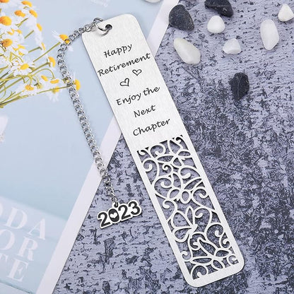 AMBREGRISSUN Retirement Gifts for Women Men 2023 Happy Retirement Bookmark Leaving Going Away Gift for Coworker Colleague Employee Boss Retired Teacher Friends Mom Dad Enjoy The Next Chapter Christmas