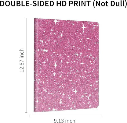 RYUITHDJP Padfolio for Men and Women – Leather Portfolio with Pink Dots Cover Design, Business Card Holder, Resume Folder, Stylish Leather Folder, Versatile Document Holder, 12.87x9.13 in