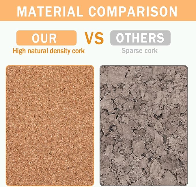 FEBSNOW Cork Board, 3 Pack Strong Self-Adhesive Cork Board Tiles Square 7.9 * 7.9inch Cork Boards for Walls Bulletin Board with 50 Multi-Color Push Pins