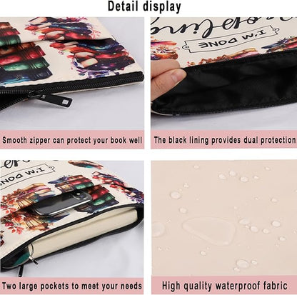 BWWKTOP Book Lover Book Sleeve With Pocket Book Berd Gifts Bookmark Sleeve Get Lost In A Good Book Book Covers Bookish Gift Book Protector (A Good Book)