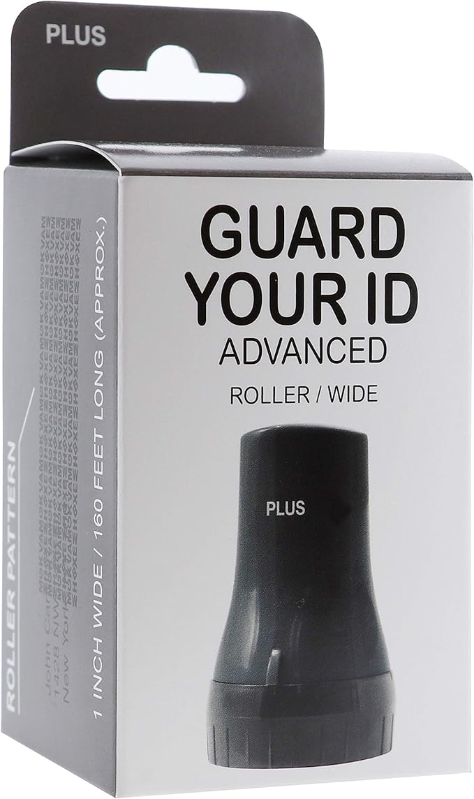 Guard Your ID ADVANCED WIDE Roller Identity Theft Prevention Security Stamp BLACK