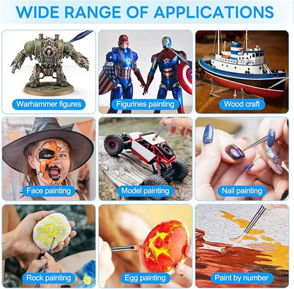 Detail Paint Brushes Set - 15pcs Miniature Paint Brushes, Art Painting for Acrylic Watercolor Gouache Oil & Face Painting, Models, Citadel, Figurine and Paint by Number Kit for Adults