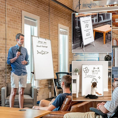 Easel Whiteboard - Magnetic Portable Dry Erase 36 x 24 Tripod Height Adjustable, 3' x 2' Flipchart Easel Stand White Board for Office or Teaching at Home & Classroom (36x24 White)