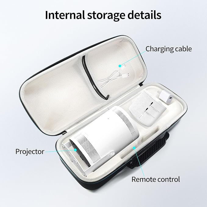 Case for Samsung The Freestyle Projector,EVA Hard Shell Travel Carrying Storage Case Bag for Samsung The Freestyle Portable Projector (Black)