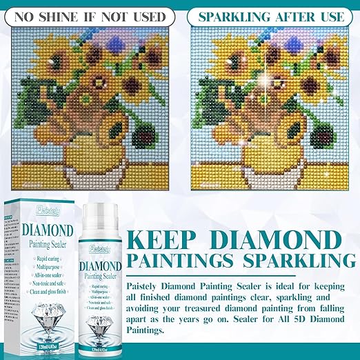 Diamond Painting Sealer, Puzzle Glue Clear, Diamond Painting Accessories with Permanent Fixation and Shining Effect, Diamond Painting Art Glue for 5D Diamond Painting, Puzzle and DIY Crafts (120ml*3)