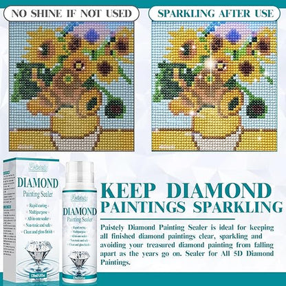 Diamond Painting Sealer, Puzzle Glue Clear, Diamond Painting Accessories with Permanent Fixation and Shining Effect, Diamond Painting Art Glue for 5D Diamond Painting, Puzzle and DIY Crafts (120ml*3)