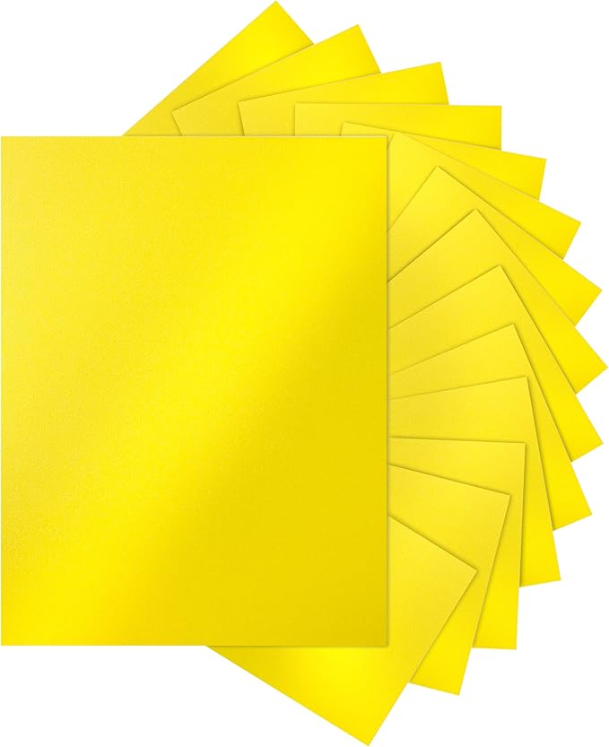 120 Sheets Solar Yellow Shimmer Cardstock 8.5 x 11 Crafts Paper, 250gsm/92lb Premium Construction Paper Card Stock for Cards Making, Greeting Cards, Wedding Invitations, Menus